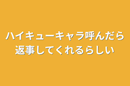 ハイキューキャラ呼んだら返事してくれるらしい