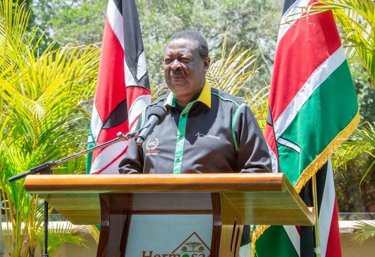 ANC party leader Musalia Mudavadi during the address at the Karen hotel on Saturday, April 9, 2022.