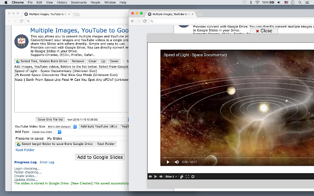 Multiple Images, YouTube to Google Slides chrome extension