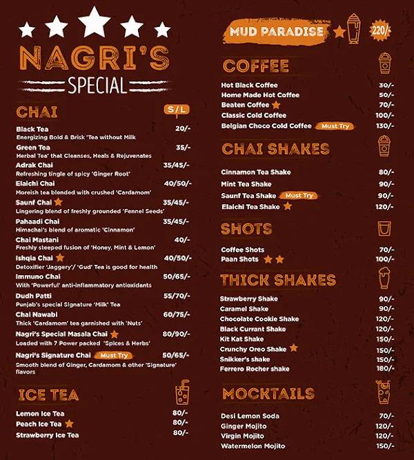 Chai Nagri menu 