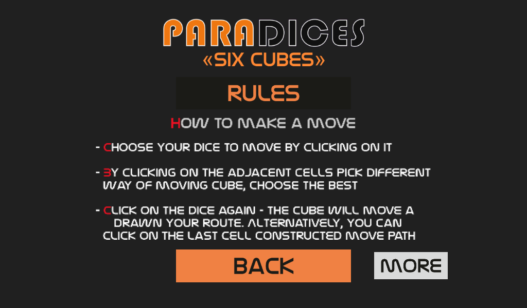 Six Cubes Dice Game Rules
