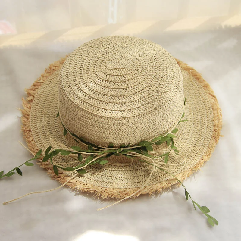 Title 4, Nieuwe Strohoed Vrouw Rotan Strik Zon Zomer Zon...