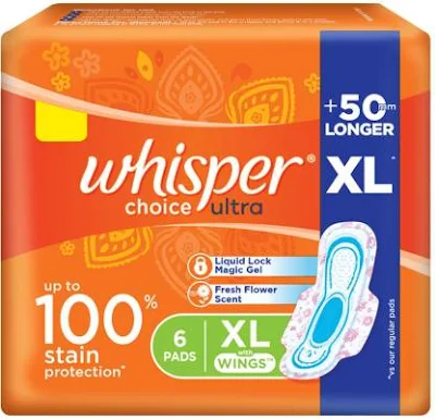 Whisper Choice Sanitary Napkins Ultra Xl - 6 pc