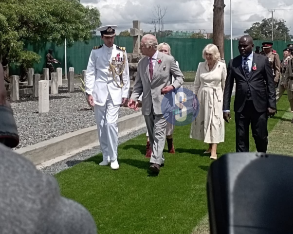 King Charles and Queen Camilla arrives at Kariokor World War Cemetery on Wednesday