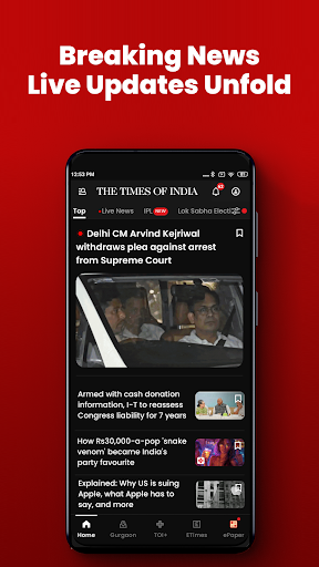 Screenshot Times Of India - News Updates