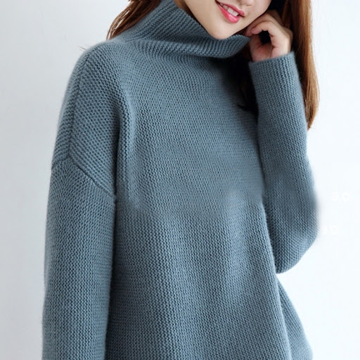 Title 2, Loose Positive And Negative Long-sleeved Knitte...
