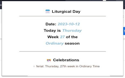 Liturgical Day - New Tab