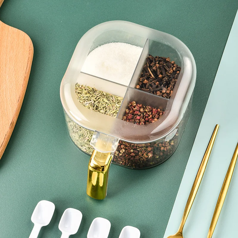 Conjunto de potes de especiarias com tampa para uso doméstico Mantenha seus temperos frescos e organizados Fácil de usar e limpar Essencial para sua cozinha