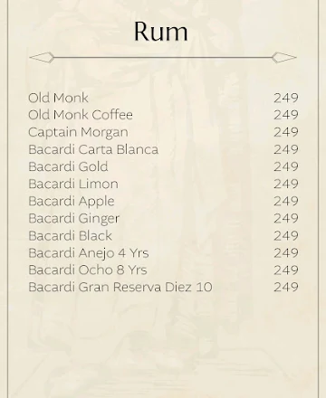 Tattva Bar & Cafe menu 