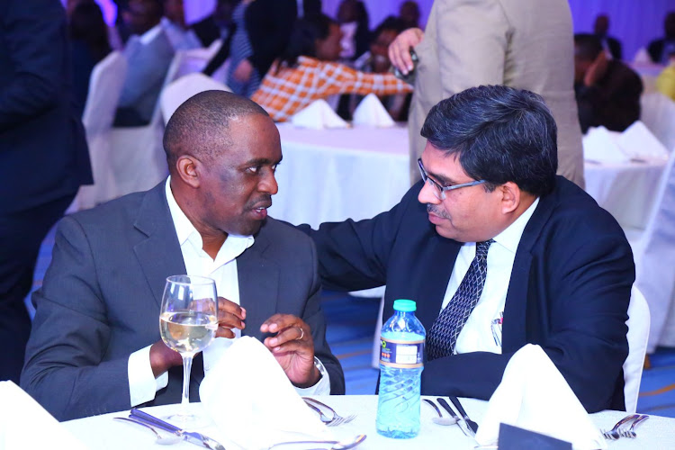 Mabati Rolling Mills head of marketing East Africa Harry Njagi and head of Safal Business System Manish Garg