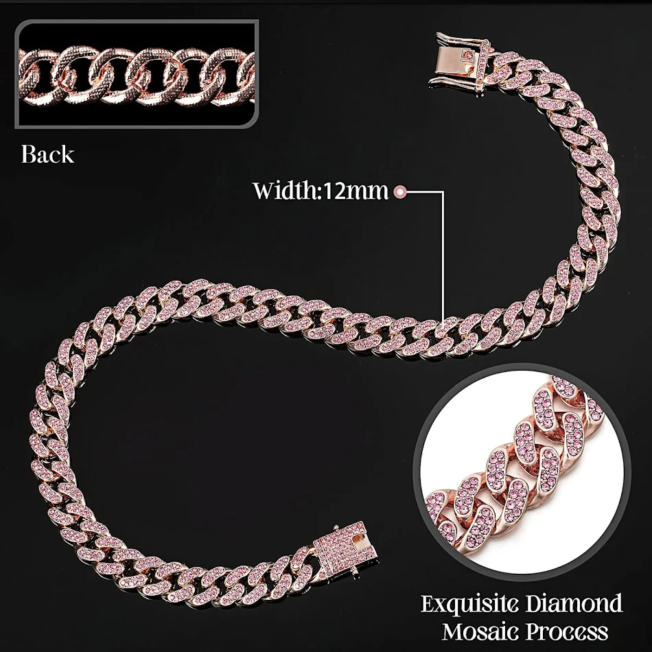 Metalen hondenketting met kristal voor katten, chique sieradenaccessoires voor kleine, middelgrote en grote huisdieren.