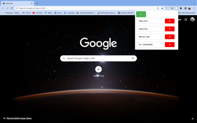 TODO:Temp Storage chrome extension