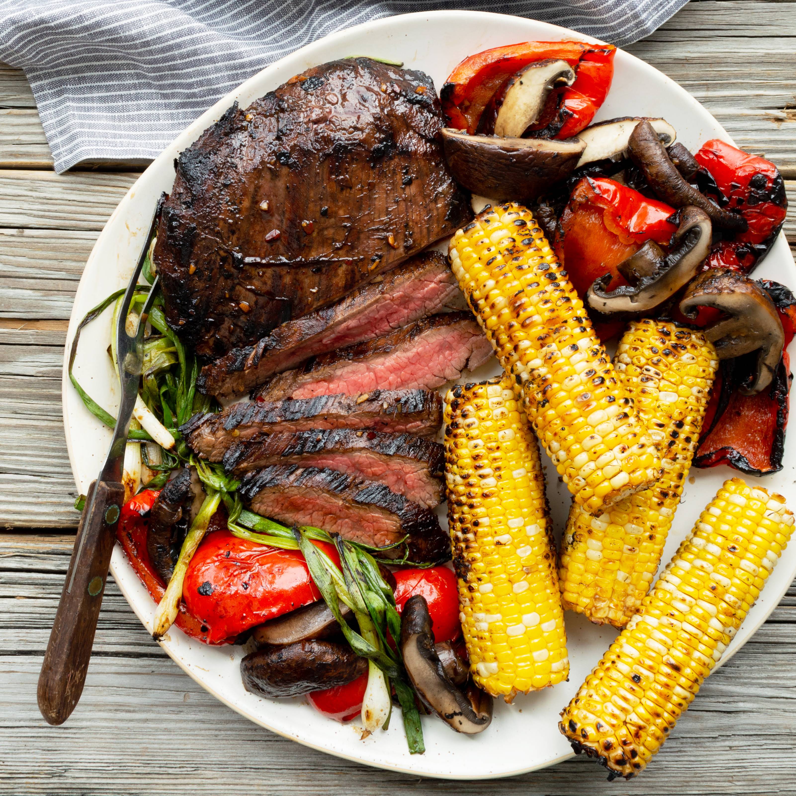 Grilled Balsamic and Soy Marinated Flank Steak Recipe