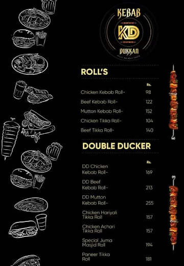 Kebab Dukkan menu 