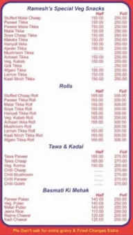 Ramesh Vaishno Dhaba menu 1