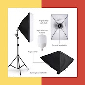 Đèn Livestream Chuyên Nghiệp Softbox Studio Chụp Ảnh , Cao 2M 50X70Cm