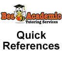 Quick References by Bee Academic Tutoring
