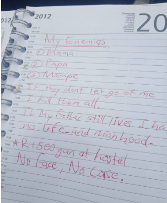 The apparent to-do and hit list found in the house.