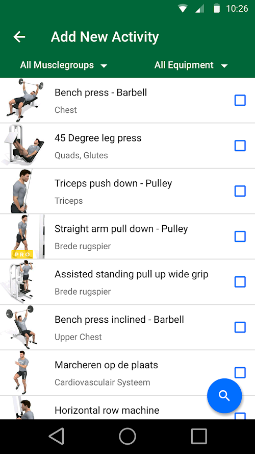 Android application pure FITNESS screenshort