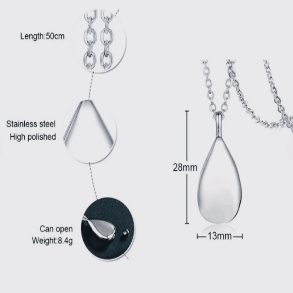 RVS Dropper Parfumfles Ketting As Ketting Urn Herdenkingshanger met Ketting - Bewaar dierbare herinneringen