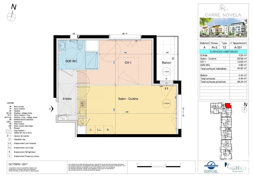 Vente appartement 2 pièces 45 m² à Luce (28110), 197 400 €
