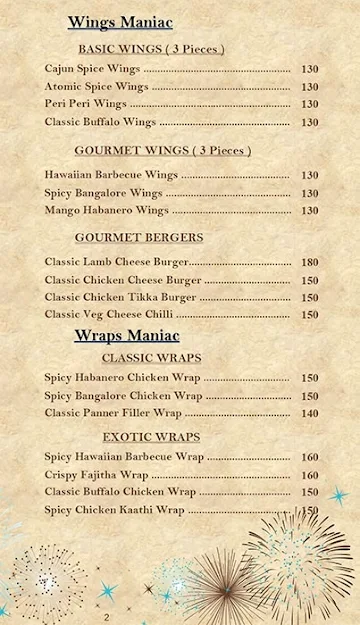 Tasty Stuff menu 