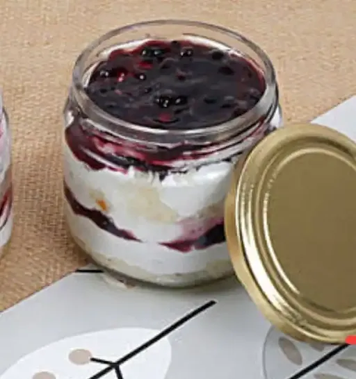 Blueberry Mause Cake In Jar