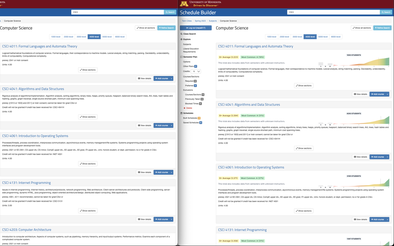 Gopher Grades - Past grades for UMN classes! Preview image 1