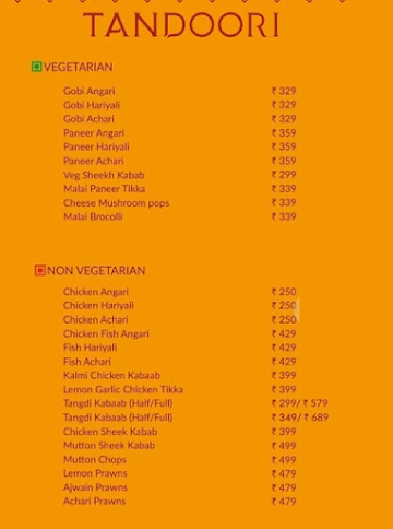 Telugu Flavors menu 