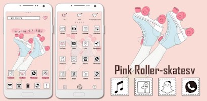 Pink Roller-skates Theme Screenshot