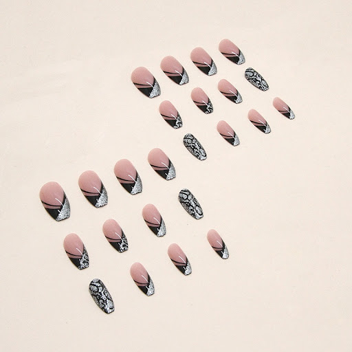 Title 4, Sweet Cool Style Triangle Black French Glitter ...
