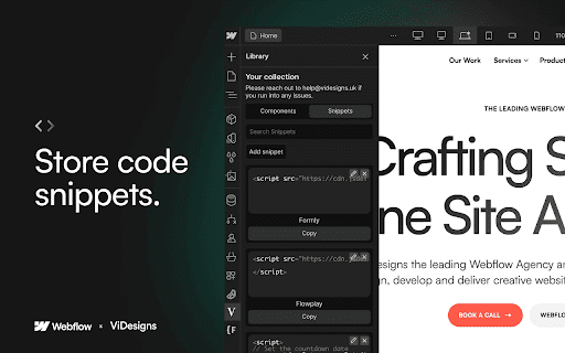 ViDesigns Extension for Webflow