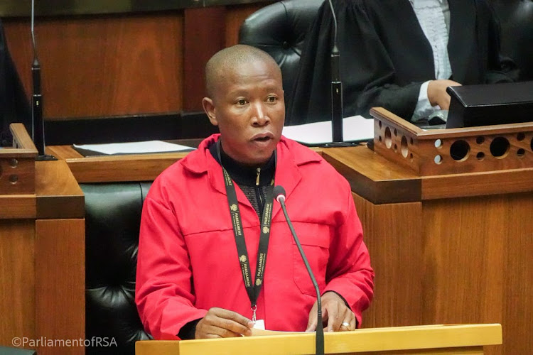 Julius Malema replies to the state of the nation address in parliament on Tuesday. He urged Cyril Ramaphosa to publicly name all his CR17 campaign funders.