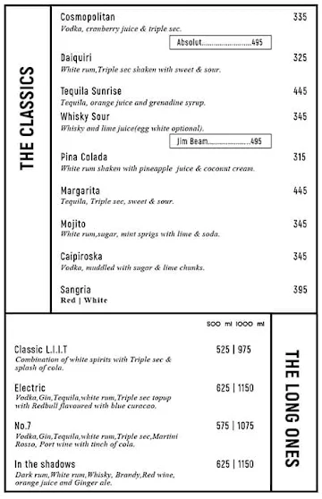 Black Plus White menu 