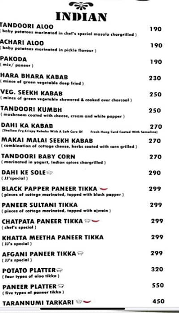 Jaipur Jungle menu 