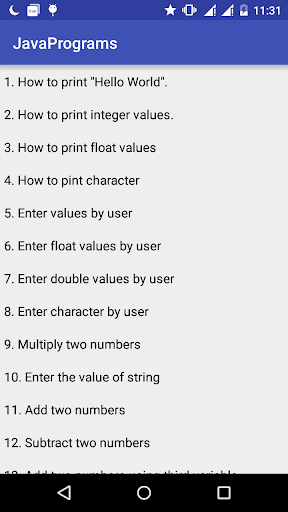 Java Programs I