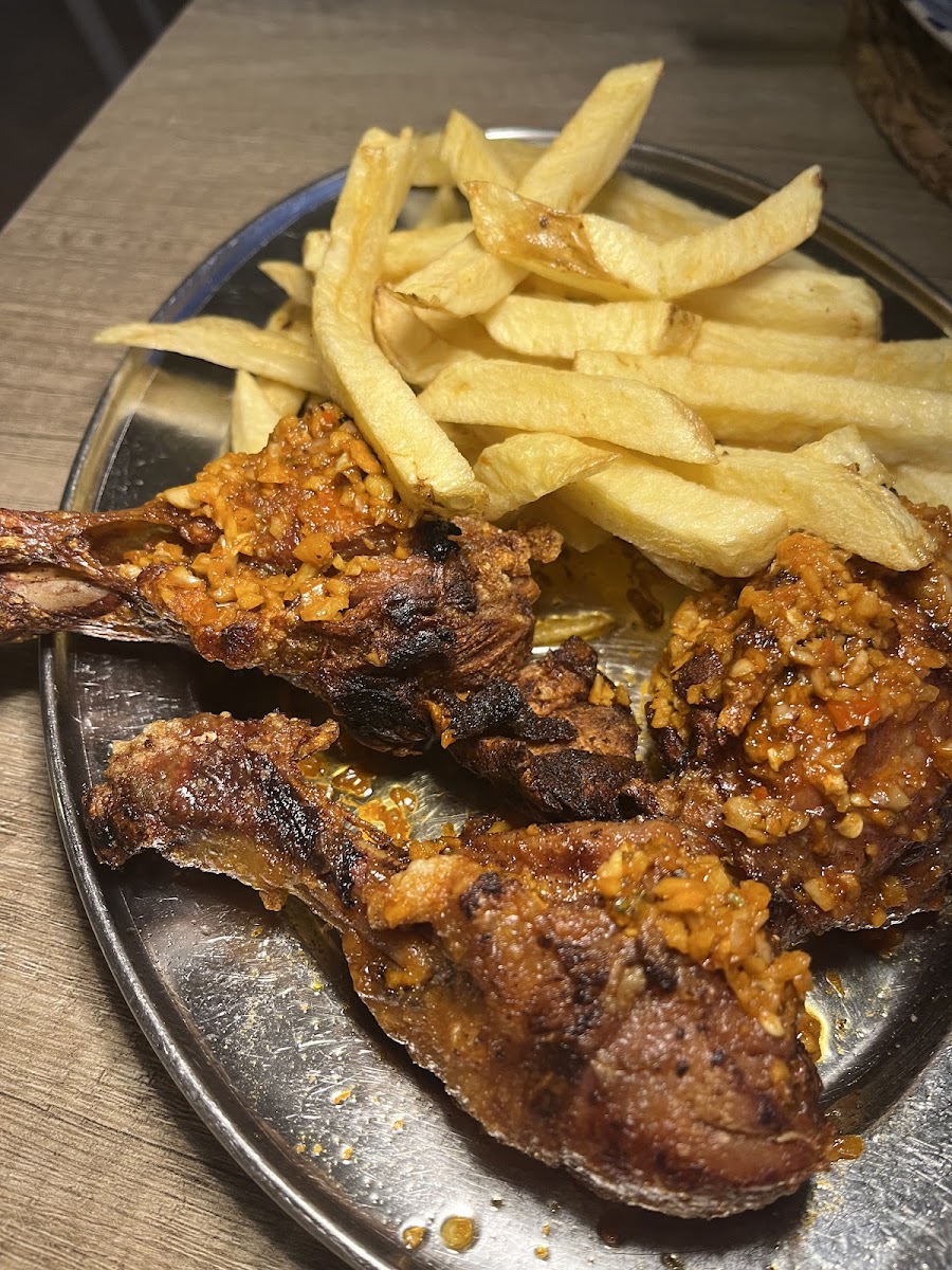 fried chicken + fries