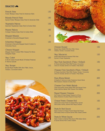 Skyvue Restaurant menu 