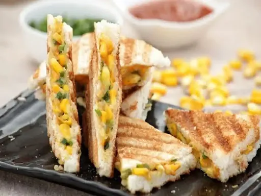 Spinach Corn And Cheese Sandwich