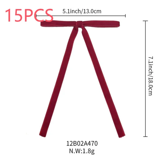 12 Stuks Fluwelen Haarbanden met Strik voor Kerstboom Verkleedpartij. Feestelijke accessoires voor een unieke kerstlook en decoratie.