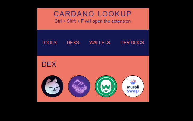 Cardano Lookup chrome extension