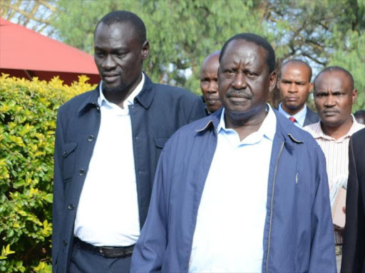 Cord leader Raila Odinga after a meeting with ODM governors at Naivasha on Monday, August 29. /GEORGE MURAGE