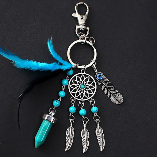 Title 1, Bohemian Alloy Dream Catcher Tassel Pendant Key...
