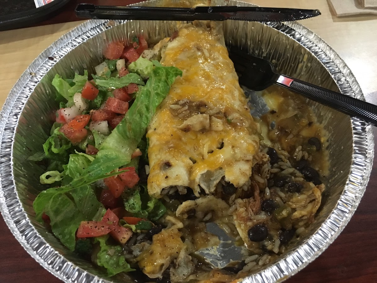 This is the sweet pork burrito and I opened it up so you could see what was inside.