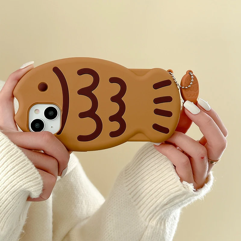 Title 3, 12 Cute Three-dimensional Taiyaki Silicone Phon...