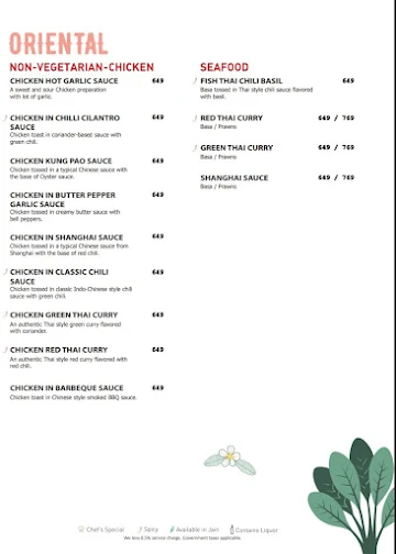 Rainforest menu 