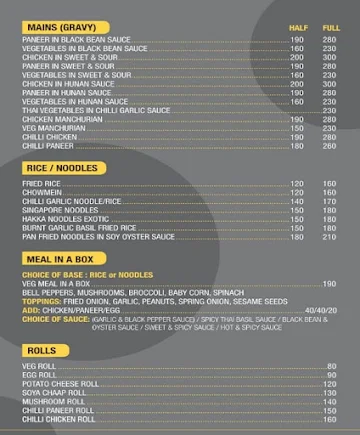 Wok Wagon By Hawkers menu 