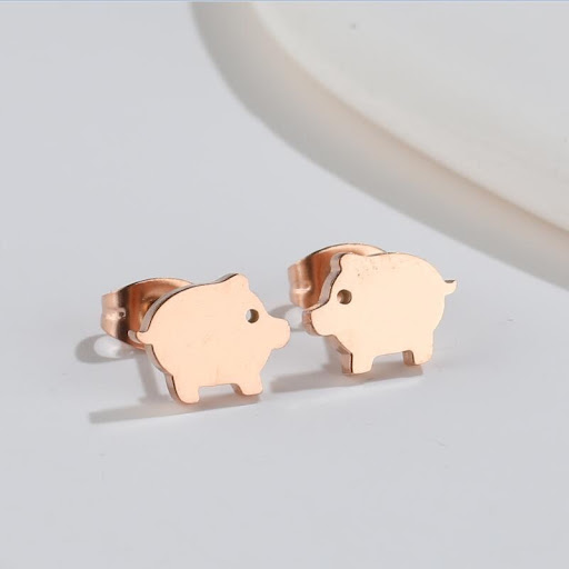 Title 4, Creative and Cute Little Pig Earrings. Add a fu...