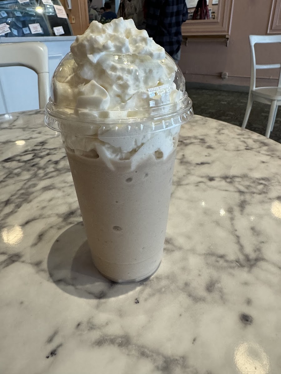 Combo peanut butter fudge and caramel pecan twist milkshake