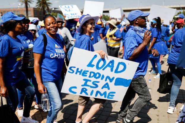 South Africa's opposition party DA is holding march against the country's power crisis